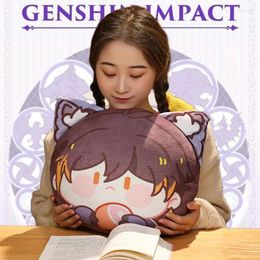 Pillow Genshin Impact Plush Pillows Zhongli Hutao Klee Cartoon Kawaii Soft Stuffed Doll Anime Birthday Gift Decor Home