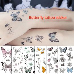 Tattoos Flower Tattoo Sticker Blossom Women Body Face Arm Leg Tattoo Sticker Butterfly Children Flase Sticker for Party Temporary Waterp