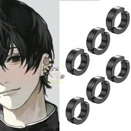 Earrings Anime Chainsaw Man Yoshida Hirofumi Cosplay Ear Clip Earrings Women Men Punk Black No Pierced Fake Ear Circle New Pop Jewelry