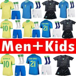 BraziLS Classic yellow jersey Soccer Jersey 2024 Copa America Cup NEYMAR VINI JR Kids man Kit Sets 2025 BRasIL National Team Football Shirt 24/25 Home Away fan RODRYGO