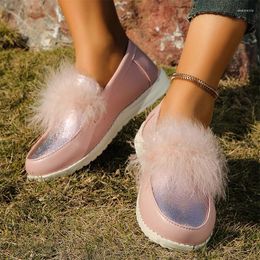 Casual Shoes Fluffy Bling Flats Loafers Women Sneakers Spring Walking Sport 2024 Designer Running Travel Mujer Zapatos