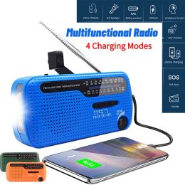 Radio Solar Hand Crank Radio AM/FM/SW 1200mAh Handheld AA Battery Powered Weather Radio USB Rechargeable LED Flashlight Power Bank