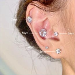 Earrings Fashionable and Elegant Women's Crystal Magnetic Ear Clips Luxury Zircon Round Earrings without Perforated Earrings Jewelry