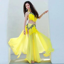 Stage Wear Women Egyptian Belly Dance Costume Set Popsong Performance Oriental Outfit Group Competition Costumes Long Maxi Skirt