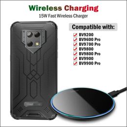 Chargers 15W Fast Wireless Charging for Blackview BV9200 BV9500 BV9800 BV9900 BV5100 BV9600 BV9700 Pro BV9900E Wireless Charger Pad