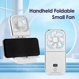 Other Appliances Handheld Mini Fan Foldable Portable Neck Hanging Fan 4-speed USB Charging Fan with Phone Stand and Phone Stand J240423