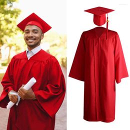 Clothing Sets 1 Set Graduation Gown Hat 2024 Tassel Pendant University Graduates Uniform Cosplay Student School Bachelor Robe