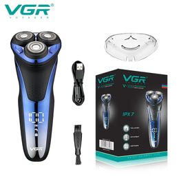 VGR Electric Shaver Professional Razor Waterproof Beard Trimmer Rotary 3D Floating Shaving Rechargeable for Men V-306 240420