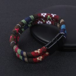 Strands Boho Bracelet for Men Women Bohemain Ethnic Bracelet Handmade Colourful Magnetic Buckle Bracelet Bangles Summer Festival Jewellery