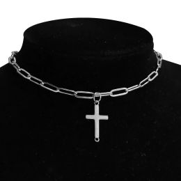 Necklaces Stainless Steel Clavicle Chain Choker Necklace Female Punk Fashion Hip Hop Silver Color Short Neck Chains For Women Jewelry Gift