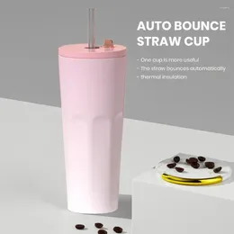 Water Bottles Multi-functional Insulated Coffee Cup Stainless Steel With Leak-proof Lid Straw 700ml For On-the-go