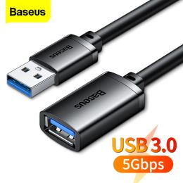 Accessories Baseus USB Extension Cable USB 3.0 2.0 Extender Cable Cord For Smart TV XBox One SSD PC Laptop 5Gbps Fast Speed Cable 2m 3m 5m