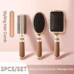 Girls Hairdressing Air Cushion Comb 3/4 Types/set Scalp Massage Comb Anti-static Airbag Plastic Curling Brush Hair Grooming Tool 240418