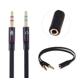 2024 New Splitter Headphones Jack 3.5 Mm Stereo Audio 2 Male To 1 Female Cable Adapter Microphone Plug for Earphone Portablefor Stereo Audio Adapter