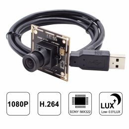 Lens ELP 2MP Low light 0.01Lux USB Camera Module 1920*1080P 30fps H.264 IMX323 Robot Vision Webcam Board for PC Computer Laptop