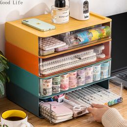 Bins Colorful Desktop Organizer Drawer Type Office Dormitory Sundries Rack Desk Stationery Sorting Storage Box