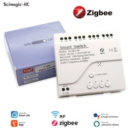 Control Zigbee Relay Smart Home Switch Module APP Remote Control Wireless 1/2/4 Channel 732V 85250V Relay Work with Zigbee Gateway Hub