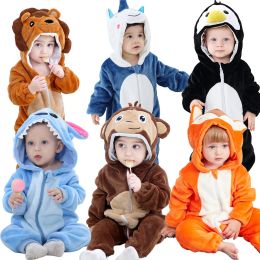 One-Pieces Baby Rompers Winter Kigurumi Tiger Costume For Girls Boys Toddler Animal Jumpsuit Infant Clothes Pyjamas Kids Overalls ropa bebe