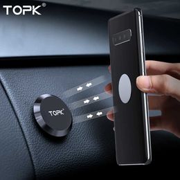 Cell Phone Mounts Holders TOPK 2Pack Magnetic Car Phone Holder Dashboard Cell Phone Stand Steering Wheel Holder Magnetic Wall Holder for iPhone Samsung Y240423