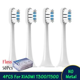 Head Vacuum Replacement Brush Heads For XIAOMI T300/500 No Metal Healthy White Blue Replace Soft DuPont Brush Bristle Suitable Heads
