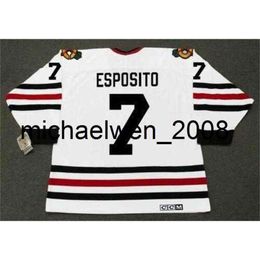 Kob Weng Men Women Youth PHIL ESPOSITO 1966 CCM Vintage Hockey Jersey Custom Goalie-cut Any Name Any Number