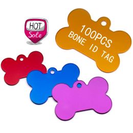 Tags Hot Sale 100Pcs Personalized Laser Engraving Pet Name ID Tag Antilost Customized Dog Cat ID Collar Puppy Nameplate Tag Pendant