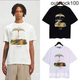 High end designer clothes for Paa Angles Fashion Coconut Tree Printing Short Sleeve T-shirt for Men Women High Street Half Sleeve With 1:1 original labels