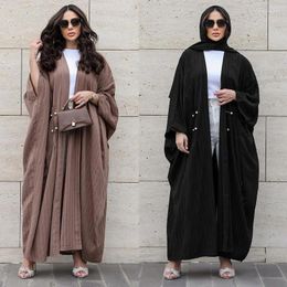 Ethnic Clothing Muslim Women's Wear Modest Modern Fashion Striped Casual Plus Size Abaya Cardigan Robe Sets Evening Dresses