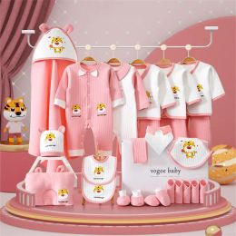 Sets 15/22/24/25 Pieces Infants Clothing Set Newborn Clothes Suit Baby Girls Boys Pure Cotton 036M Kids Tiger Print Spring No Box