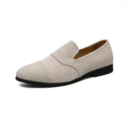 Dress Shoes Frosted Suede Leather Men's Summer Driving White Men