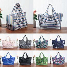 Shopping Bags Oxford Large Capacity Waterproof Folding Bag Eco-friendly Japanese Style Polyester For Travel Grocery