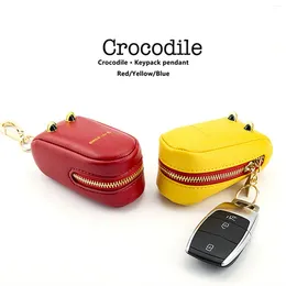 Storage Bags Universal Car Key Case Holder Cute Crocodile Microfiber Leather Smart Fob Cover With Hook And Keyring Zipper Bag