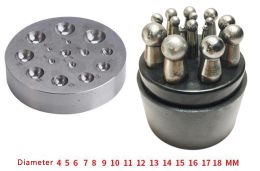 Equipments 15PCS Steel Doming Punches Jewelers Dapping Block Jewelry Metal gold Forming Puncher Set Pendant tool