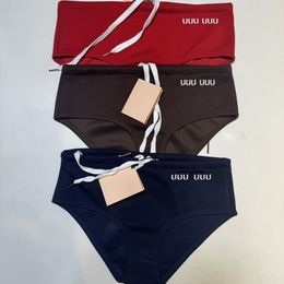 Sexy Women Knitted Briefs Underwear Bottoms Comfortable Women Boxers Luxury Designer Drawstring Lingeries Bottomings