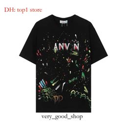 Men's T Shirts Men T-shirts Fashion Graffiti Splash-ink Print Short Sleeve T-shirt Summer Wash Worn Out Spacious Top Tees 5658