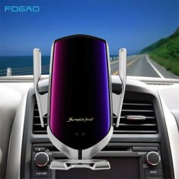 Chargers Automatic Clamping Car Wireless Charger 10W Quick Charge for iPhone 14 13 12 11 Pro Max XS XR X 8 Infrared Sensor Phone Holder