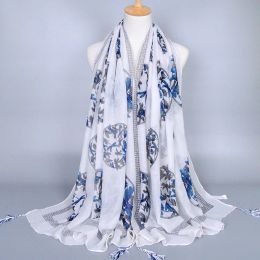 Clothing Animal Pattern Colourful Ladies Wrap Classic High Quality Scarves/scarf Colour Fashion Cotton Shawls Muslim Hijab Solid