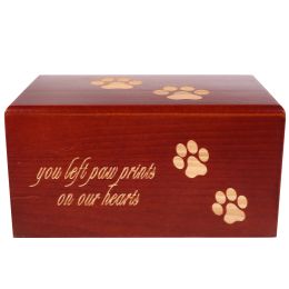 Urns Wooden Keepsake Urn Box Pet Memorial Urn Dog Cat Ashes Wooden Box Pet Paw Personalized Funeral Cremation Urns Cat Dogs Kids