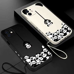 Cell Phone Bumpers Funny Panda Cartoon Phone Case For Mi 13 12 12T 12S 11 11T Ultra 10 10T 9 9T 9SE 8 Pro Lite 5G Liquid Silicone Cover Y240423