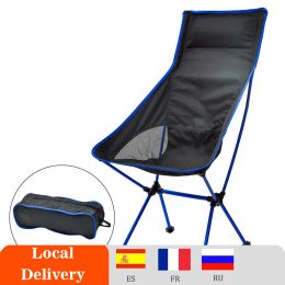 Accessories Outdoor Camping Chairs Folding Moon Chair Portable Extended Hiking Seat Beach Fishing Chair Ultralight Garden Picnic Furniture