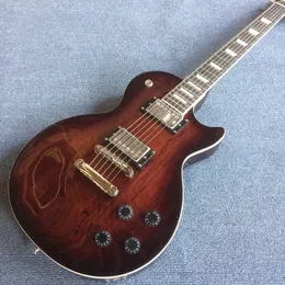 Electric guitar Brown free shipping, high-quality,Rotting top, tone pro bridge,