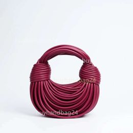 Small Cattle Totes Bags Double Designer Knot Lady Brand Botteega Venata Leather Bag Noodle 2023 Handbag Hand Knitted Women's Knot Handbags Round Purse Q870 JLHV