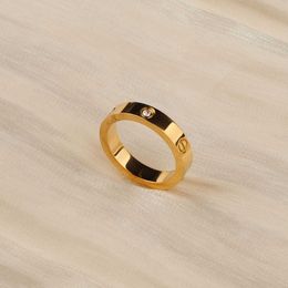 Starry ring love rings C Classic Light Luxury Personalized Fashion Couple Ring Pair Ring Gold Rose Gold Ring Titanium Steel Ring