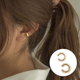 Earrings Unique Fake Piercing Metal Ear Clips Asymmetry Round Cartilage Ear Clip for Women Girl Fashion Ear Cuff Jewellery Christmas Gift