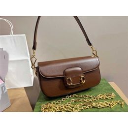 Tote bag high definition Fangbao Womens Early Spring Fashion Horse Title Buckle Method Stick Single Underarm Crossbody Tide