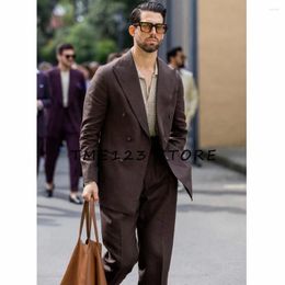 Men's Suits Serge Two-piece Suit Light Luxury High Quality Elegant For Men Man Pants Gentleman Clothes Male Full