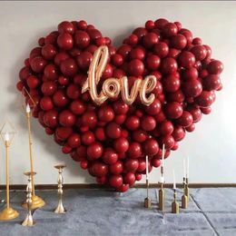 Party Decoration 215Pcs Love Heart Wall Valentine Balloon Arch Red Garland Kit Valentines Day Decor Wedding Background