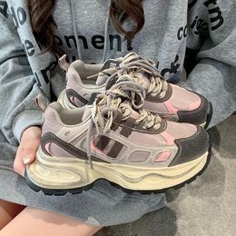 Casual Shoes 2024 Dad Ladies Grey Pink Fashion Korean Luxury Designer Platform Tennis Vulcanized Running Sneakers For Women