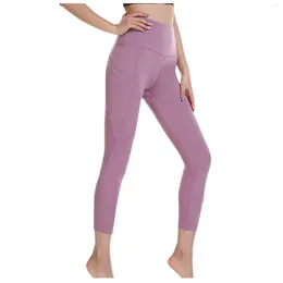 Women's Pants Elastic High Waist Fitness Pocket Running Sports Yoga Woman Seamless Sweat Proof Quick Dry