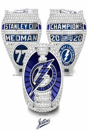 HEDMAN 2021 Tampa Bay Lightnin g Cup Team s ship Ring With Wooden Display Box Souvenir Men Fan Gift3006959